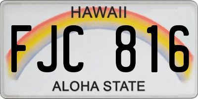 HI license plate FJC816