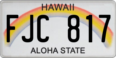 HI license plate FJC817