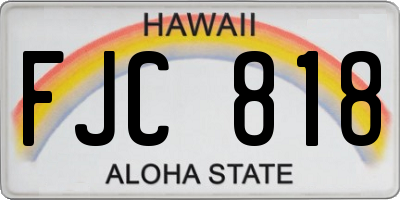 HI license plate FJC818