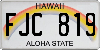 HI license plate FJC819