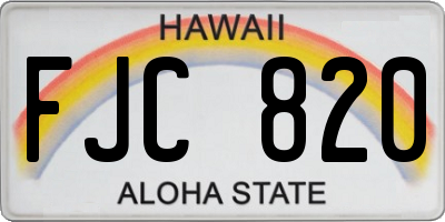 HI license plate FJC820