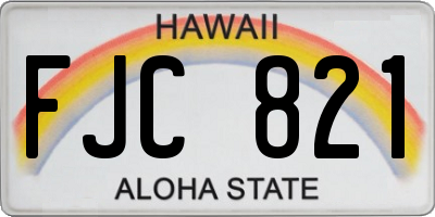 HI license plate FJC821