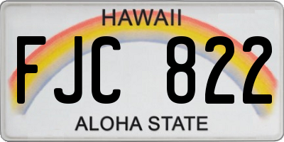 HI license plate FJC822