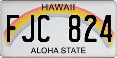 HI license plate FJC824