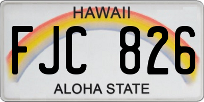 HI license plate FJC826