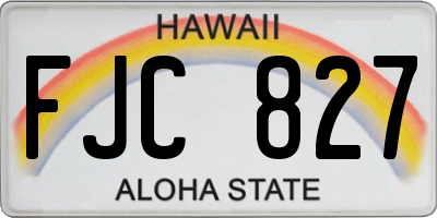 HI license plate FJC827