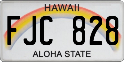 HI license plate FJC828