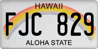 HI license plate FJC829