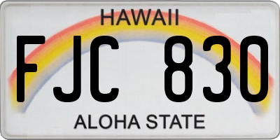 HI license plate FJC830