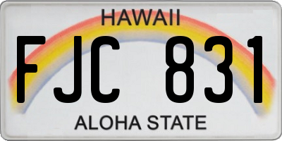 HI license plate FJC831