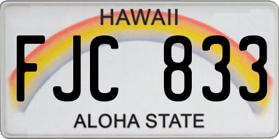 HI license plate FJC833