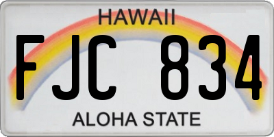 HI license plate FJC834