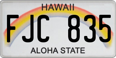 HI license plate FJC835