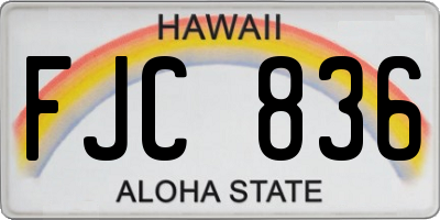 HI license plate FJC836
