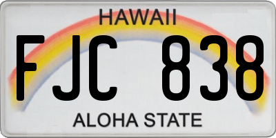 HI license plate FJC838