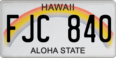 HI license plate FJC840
