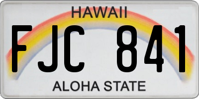 HI license plate FJC841