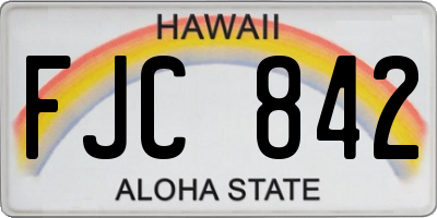 HI license plate FJC842