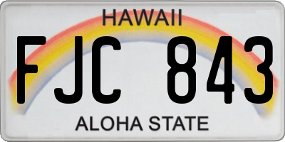 HI license plate FJC843