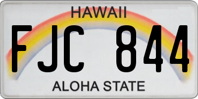 HI license plate FJC844