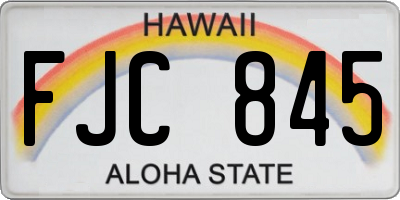 HI license plate FJC845