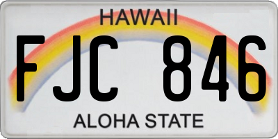 HI license plate FJC846
