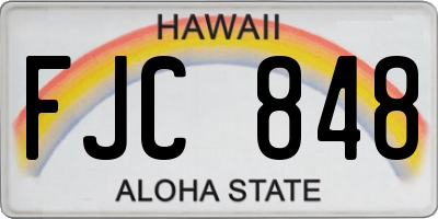 HI license plate FJC848