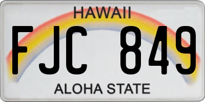 HI license plate FJC849