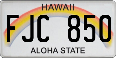 HI license plate FJC850