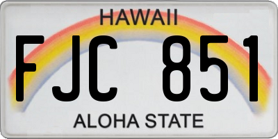 HI license plate FJC851