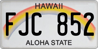 HI license plate FJC852