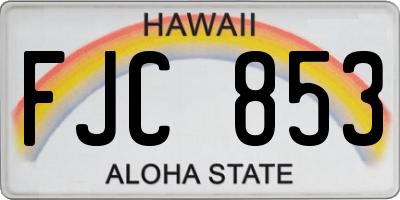 HI license plate FJC853