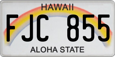 HI license plate FJC855