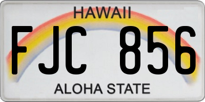 HI license plate FJC856