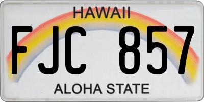 HI license plate FJC857