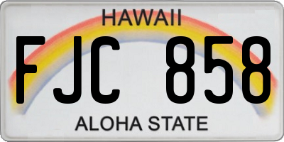 HI license plate FJC858
