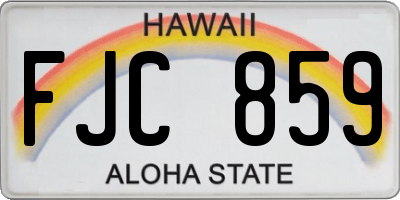 HI license plate FJC859