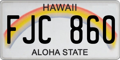 HI license plate FJC860