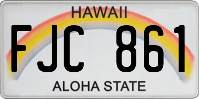 HI license plate FJC861