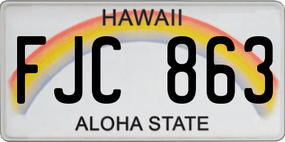 HI license plate FJC863