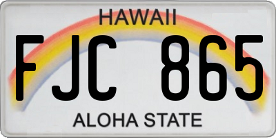 HI license plate FJC865