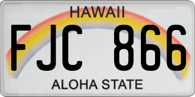 HI license plate FJC866