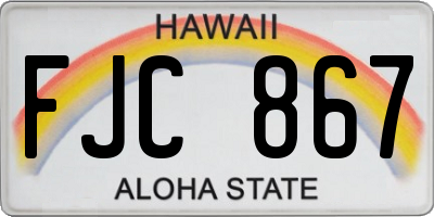 HI license plate FJC867