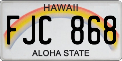 HI license plate FJC868