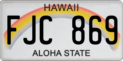 HI license plate FJC869