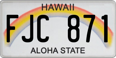 HI license plate FJC871
