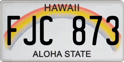 HI license plate FJC873
