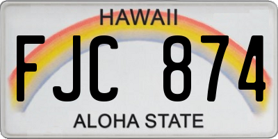 HI license plate FJC874