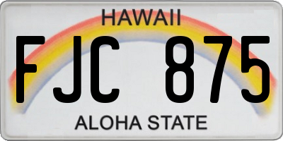 HI license plate FJC875