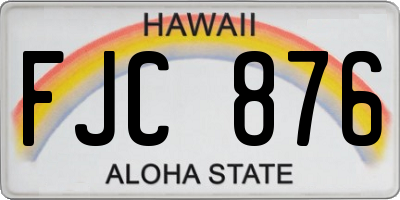 HI license plate FJC876
